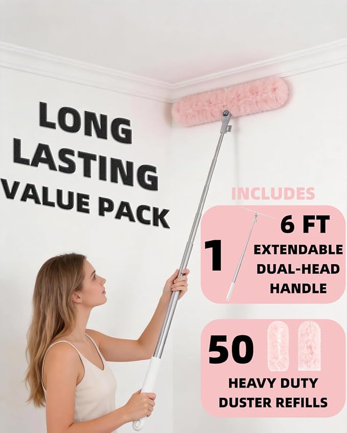 50 Pink Refills + Extended Handle