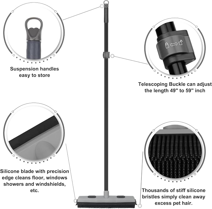 Gray Rubber Broom