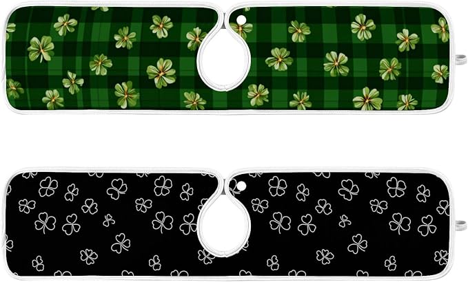 Green Checkered Tiny Clovers Line