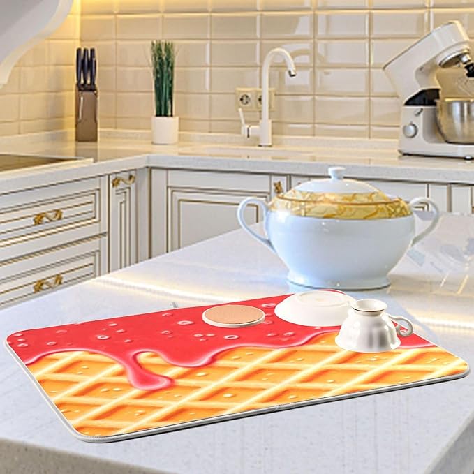 waffle texture with strawberry jam