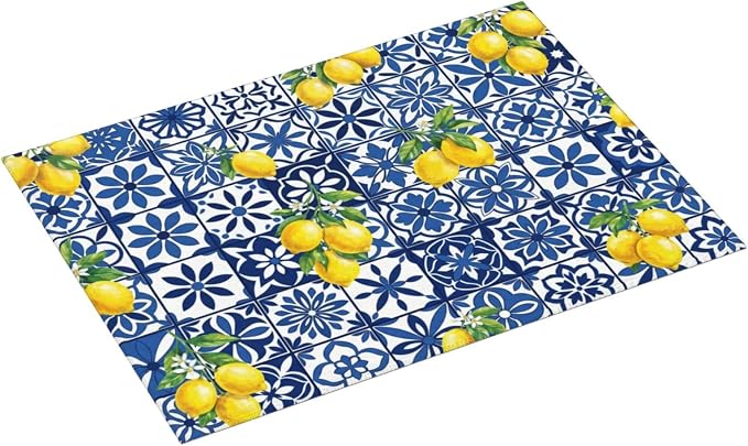 Blue White Tile Lemon