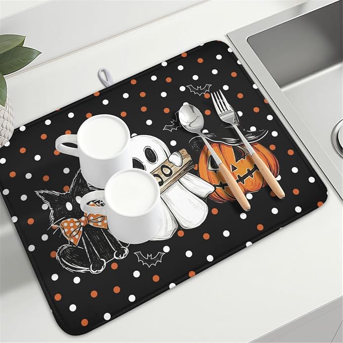 Halloween-cat polka dot