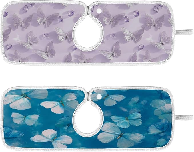 Ink Blue Butterfly Light Purple Butterfly