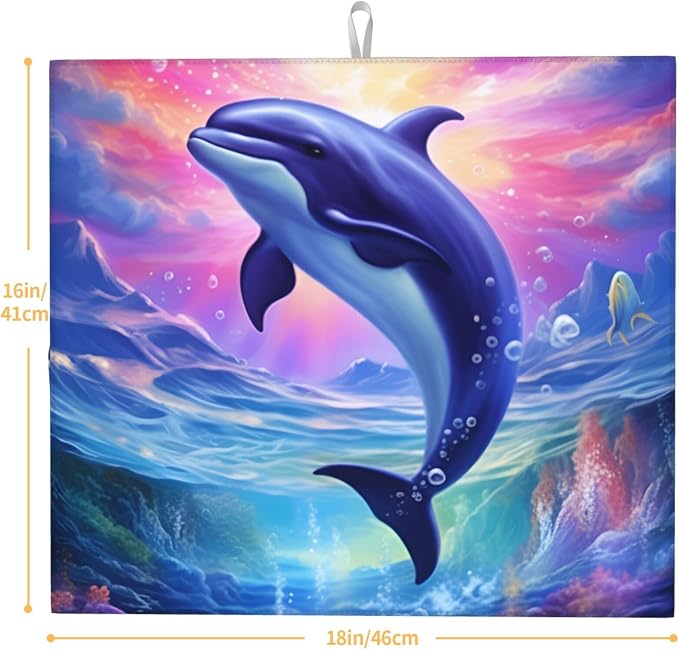 Colorful Sunset Sky Blue Dolphin