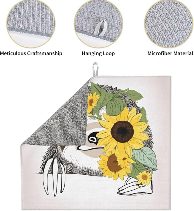 Cute Sloth Yellow Sunflower