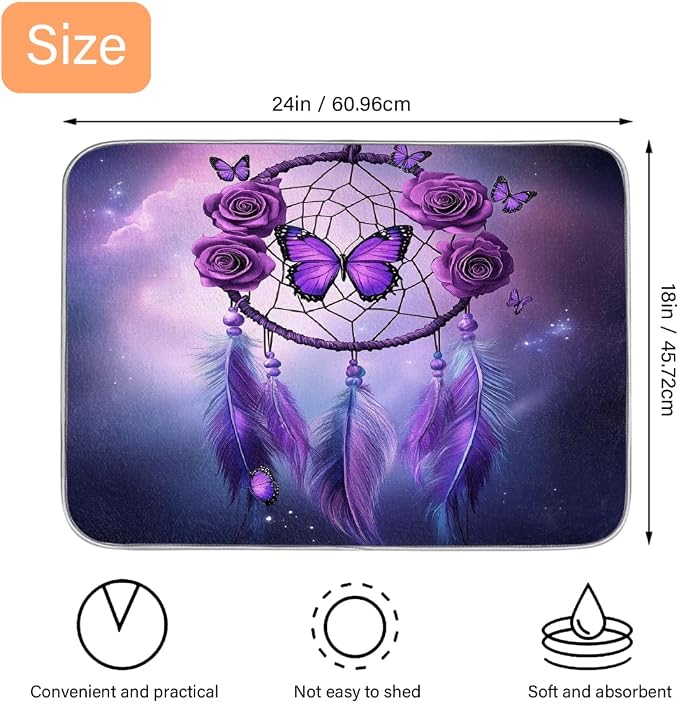 Purple Butterfly Roses Dreamcatcher