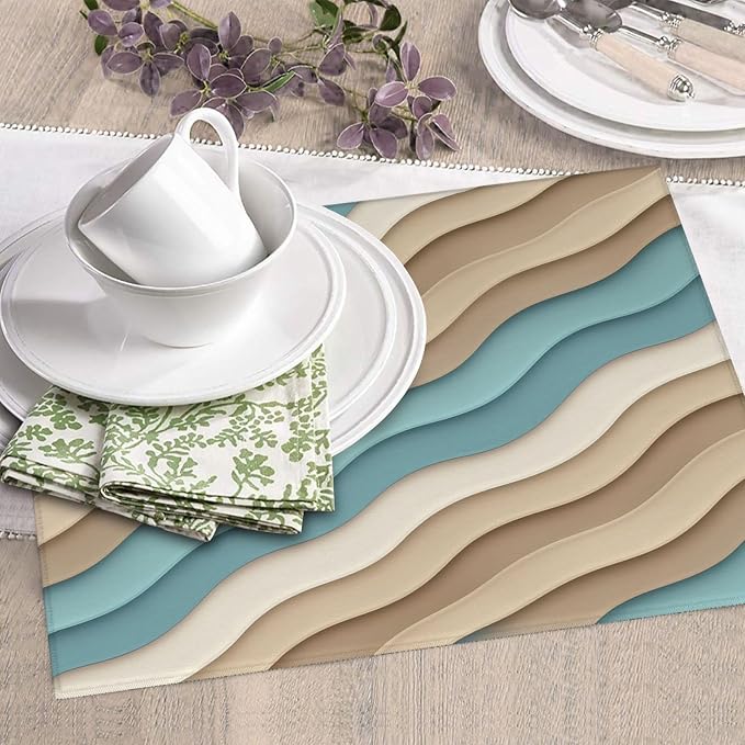 Ombre Beige Blue Wave