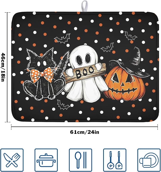 Halloween-cat polka dot