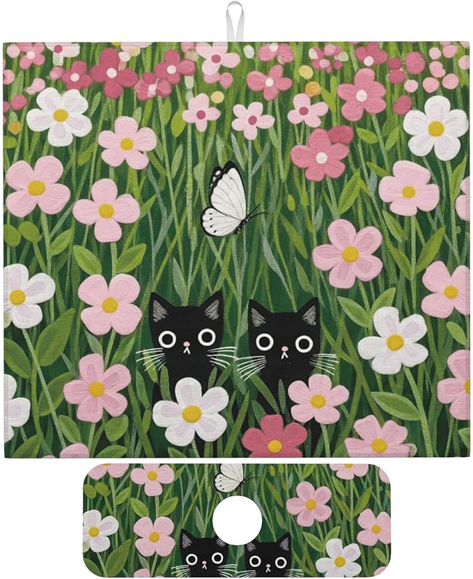 Pink Floral Cat