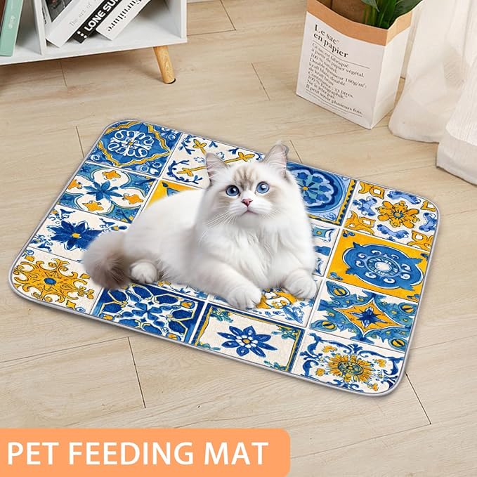 Blue Yellow White Spanish Ceramic Tiles