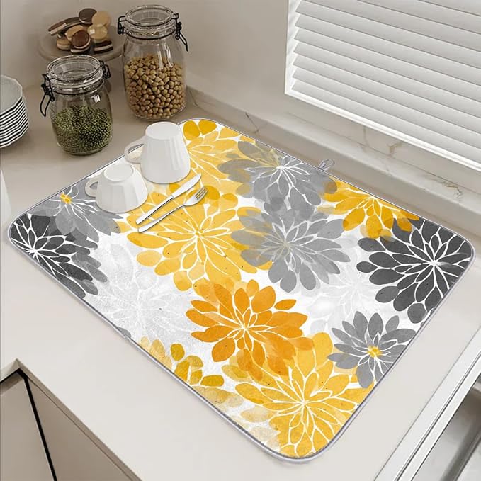 Yellow White Grey Chrysanthemum