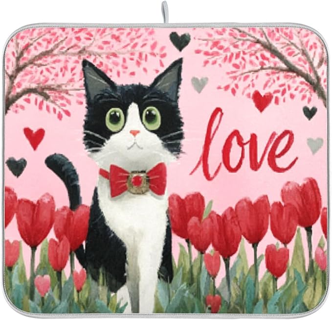 tulips cat love