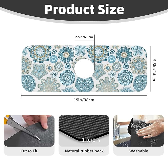 Mandala Boho Blue Flower