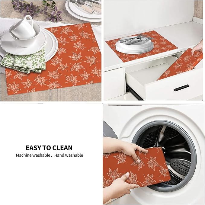 Orange White Maple Leaf