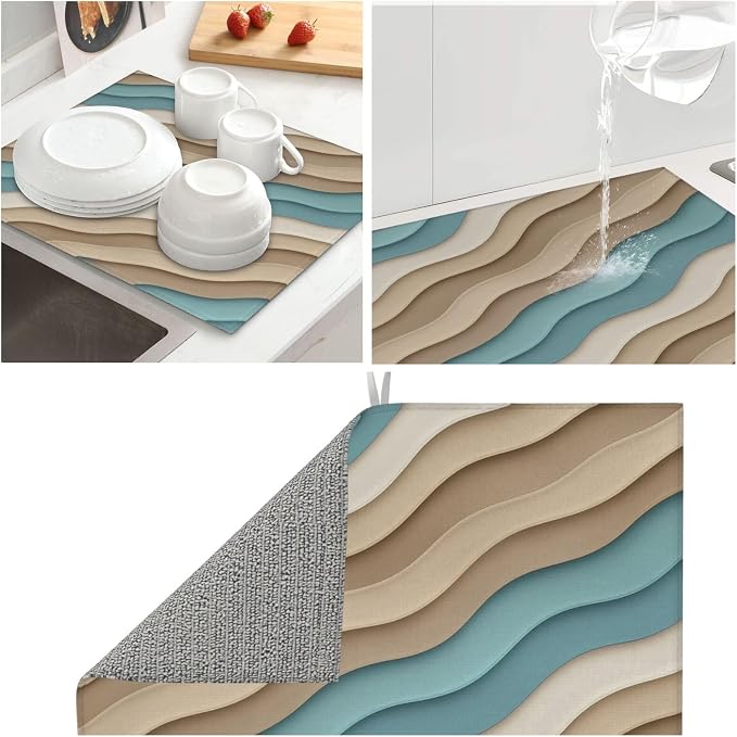 Ombre Beige Blue Wave
