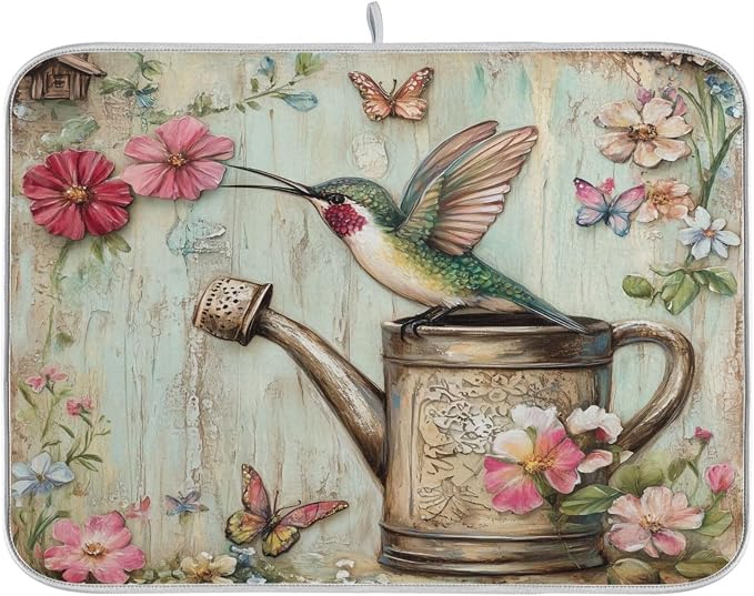 Spring Hummingbirds and Flower