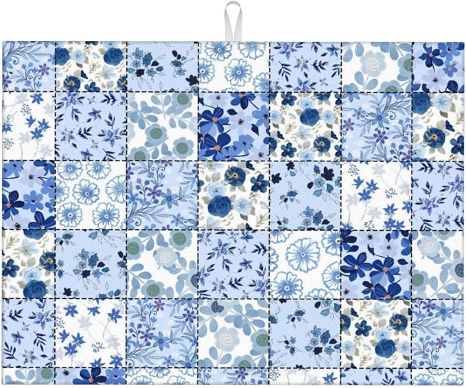 Blue Checkerboard Flowers