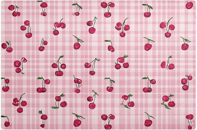 Pink Cute Checkered Cherry
