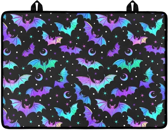 Purple Halloween Bat Moon