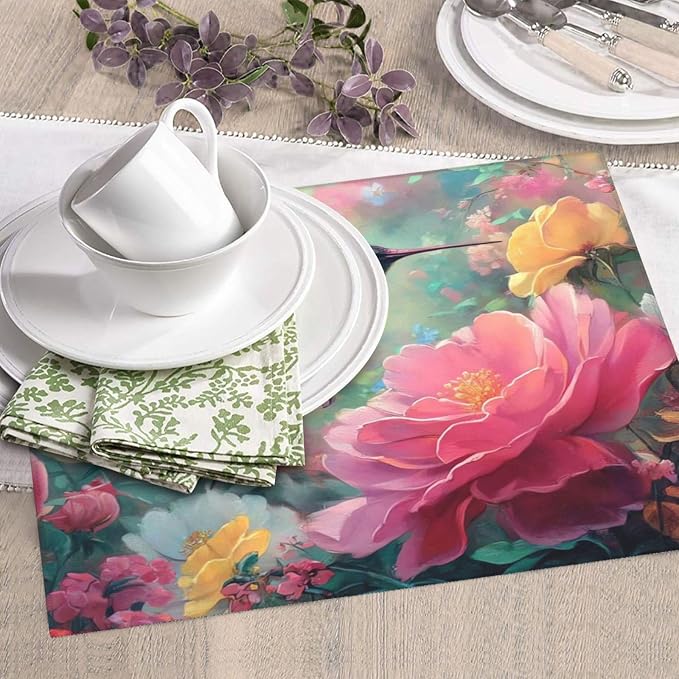 Colorful Hummingbirds Floral