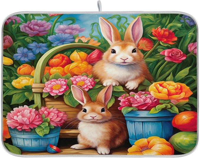 Easter Rabbits Flowers 02