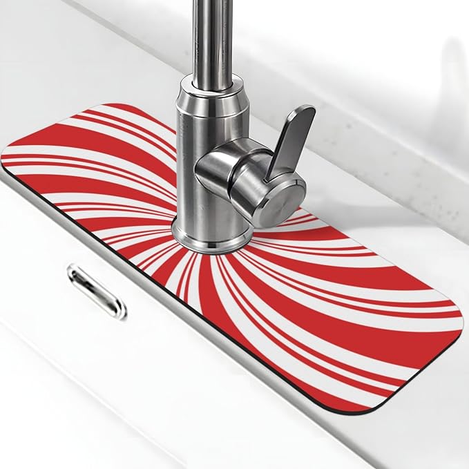 Red And White Candy Swirl Stripe Striped Mint Sugar Candy Cane Themed