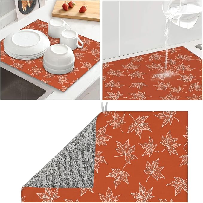 Orange White Maple Leaf
