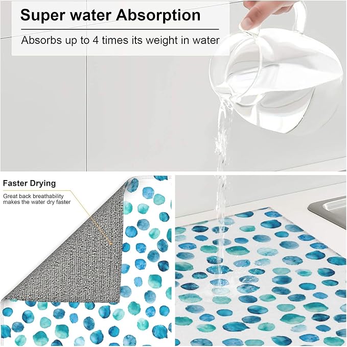 Blue Green Teal Polka Dot