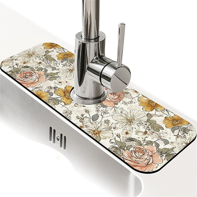 Retro style blooming flowers
