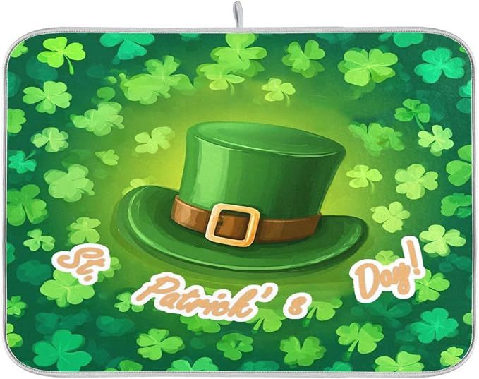 green hat and shamrocks