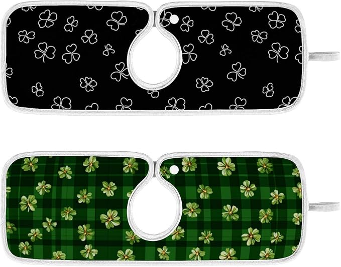 Green Checkered Tiny Clovers Line