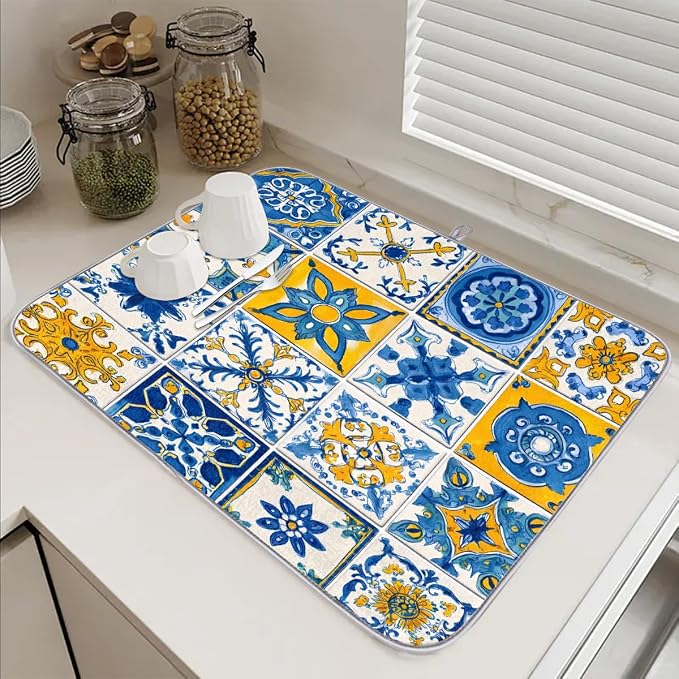 Blue Yellow White Spanish Ceramic Tiles