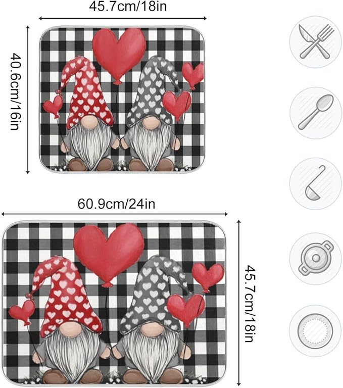 valentine gnomes with heart balloons
