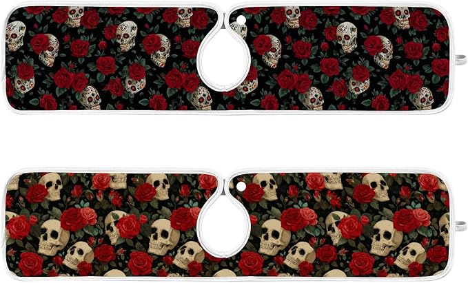 Black Mexico Skulls and Red Roses
