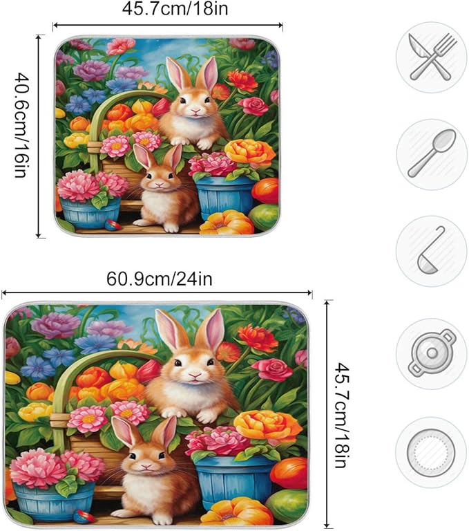 Easter Rabbits Flowers 02