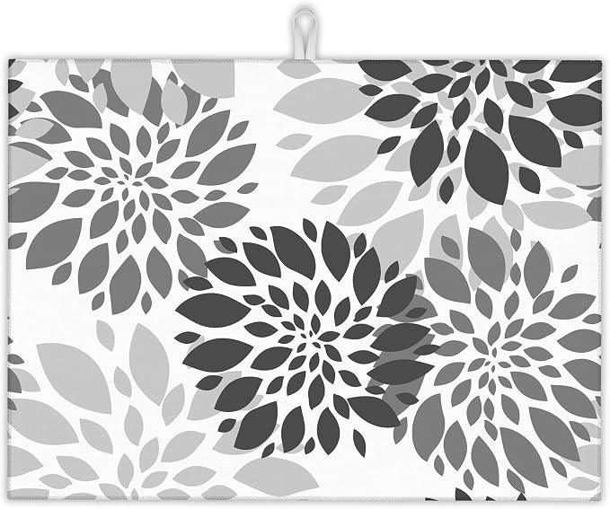 Black White Dahlia Geometric