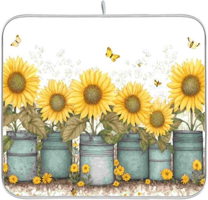 unflowers in metal cans