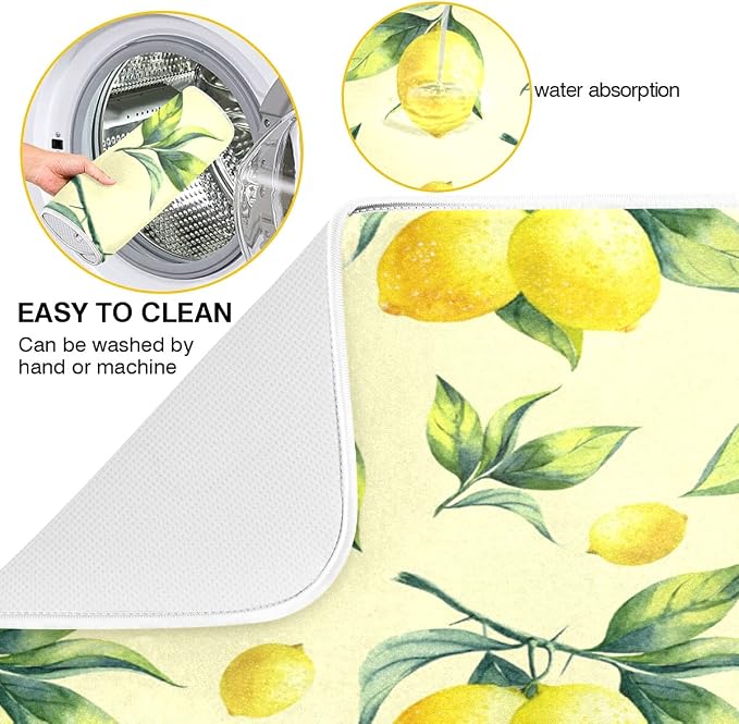 Vintage Yellow Lemon With Leaves