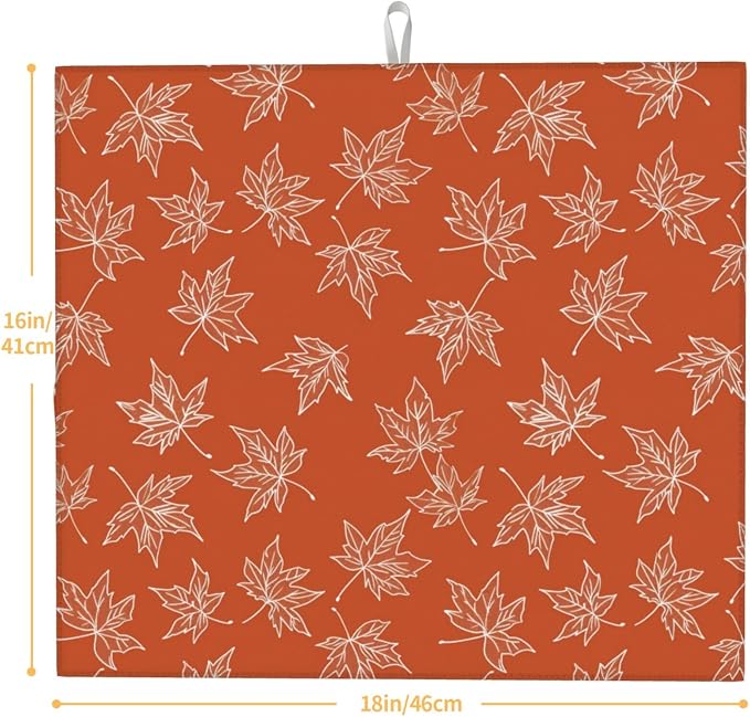 Orange White Maple Leaf