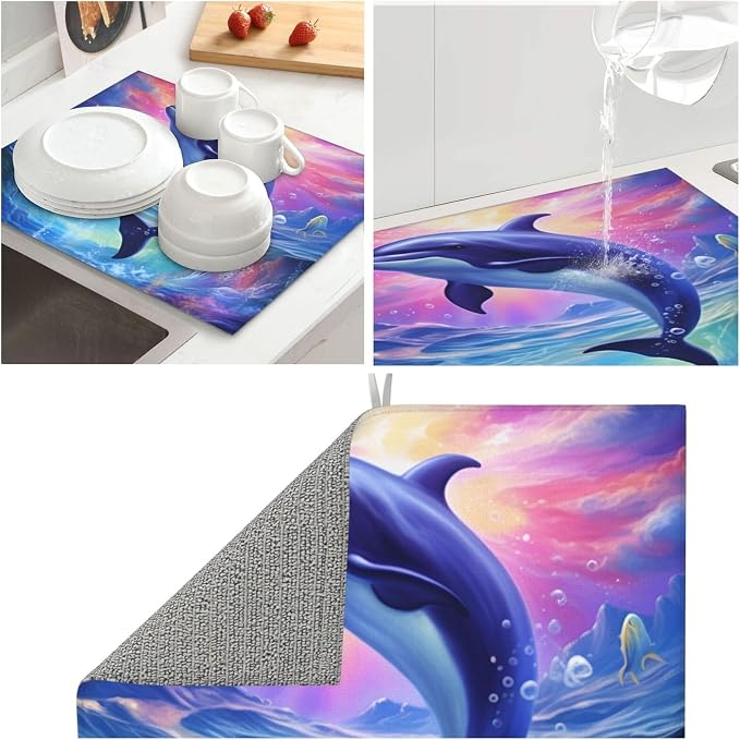 Colorful Sunset Sky Blue Dolphin