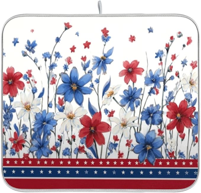 red white and blue wildflowers