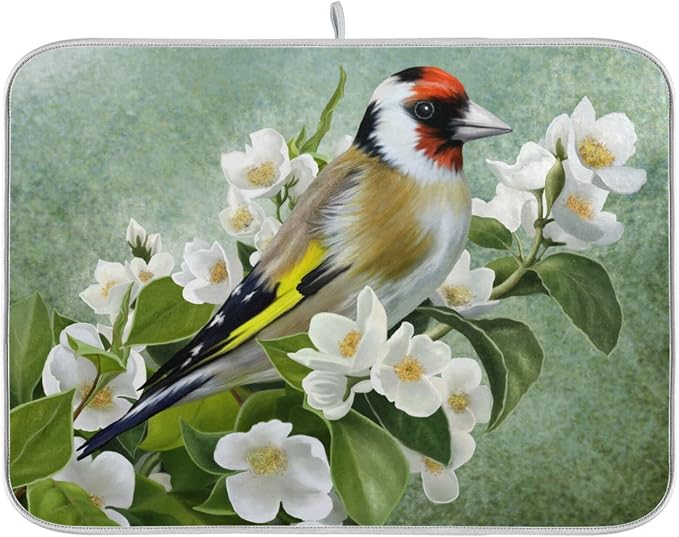Bird Peach Blossom Green