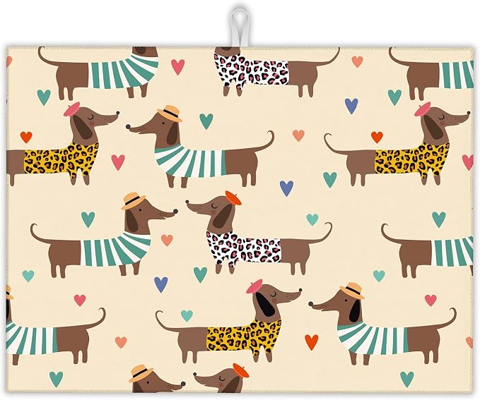 Dachshunds Dogs Leopard Print Hearts