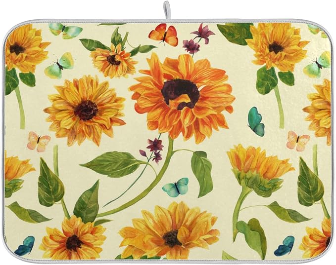 Yellow Sunflowers Butterfly Floral