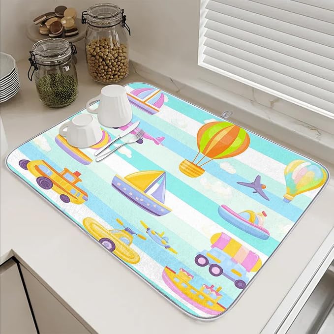 Colorful Cute Cartoon Car Boat
