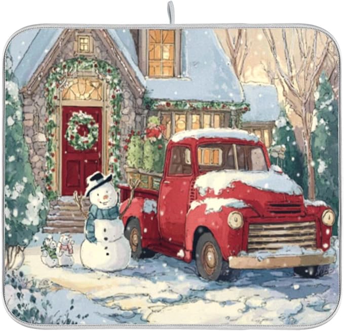 vintage truck snowman