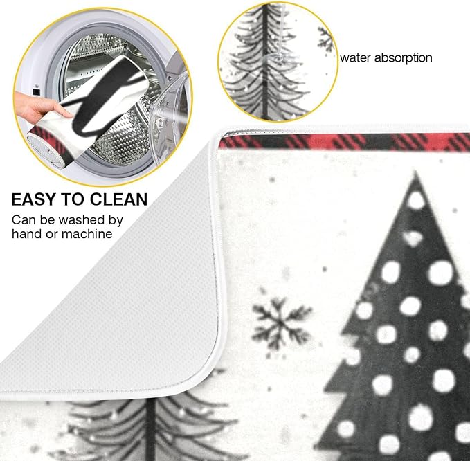 black and red christmas trees