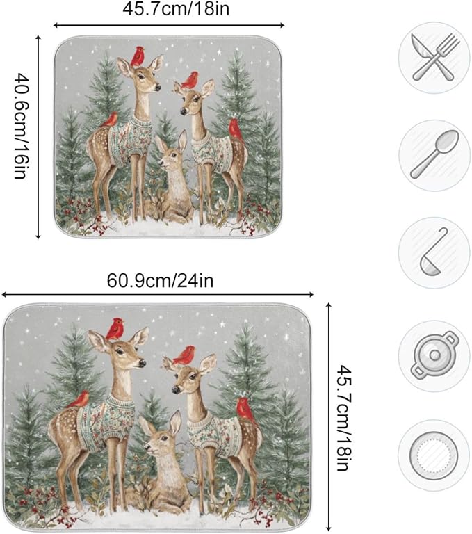 three deer wearing sweaters
