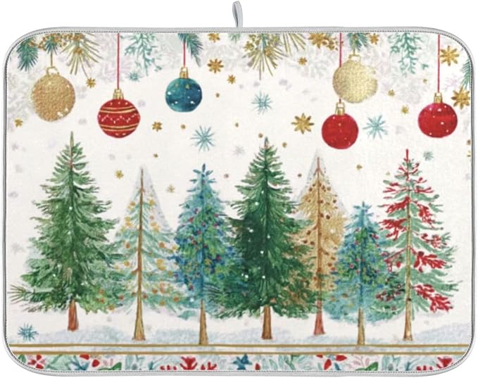 christmas trees with snowflakes