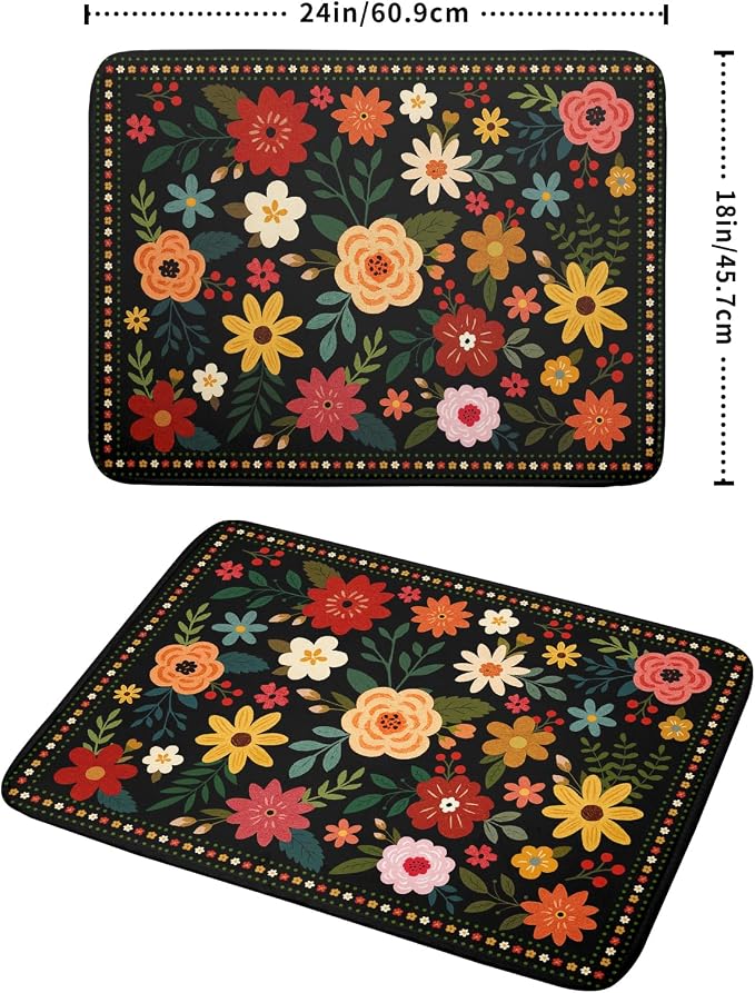 Black Boho Floral